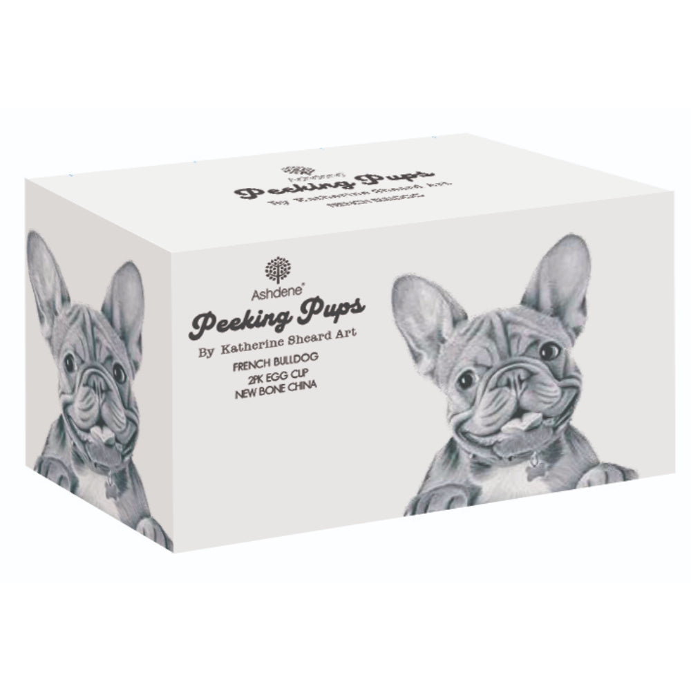 Ashdene Peeking Pups French Bulldog Set of 2 Egg Cups