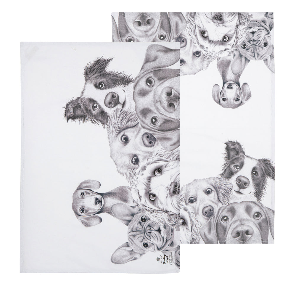 Ashdene Peeking Pups Set of 2 Kitchen Towels