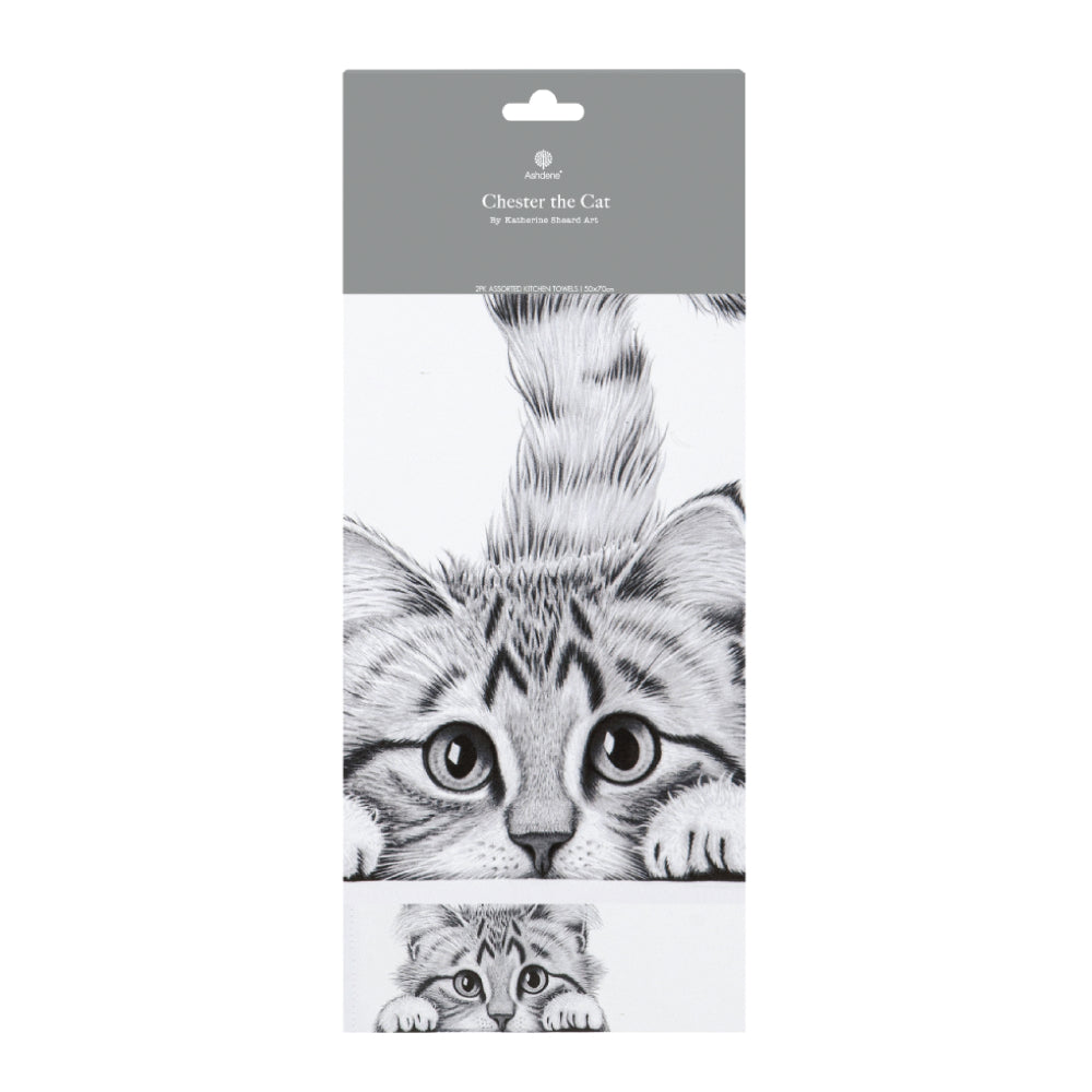 Ashdene Chester The Cat Set of 2 Kitchen Towels