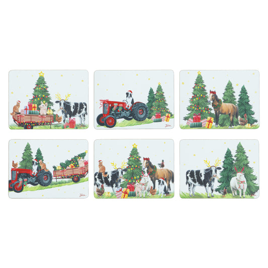 Ashdene Christmas At The Farm Set Of 6 Placemats