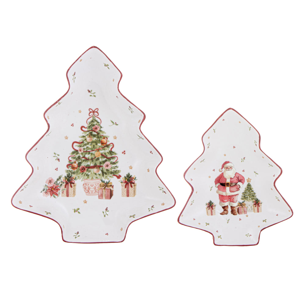 Ashdene Hollybrook Set Of 2 Tree Platters