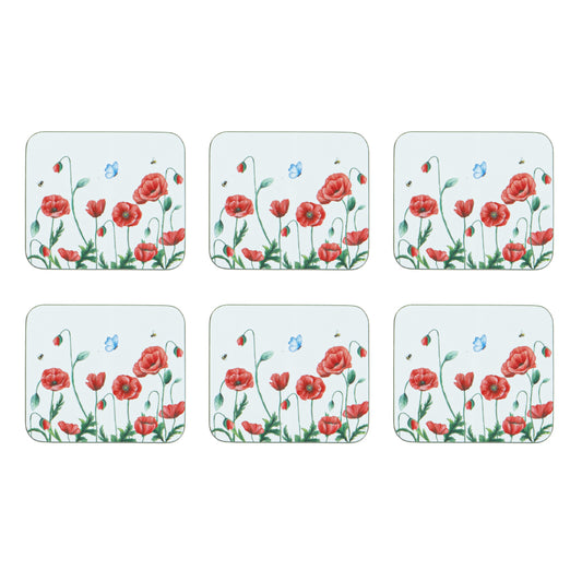 Ashdene Poppy Fields Coasters 6 Pack