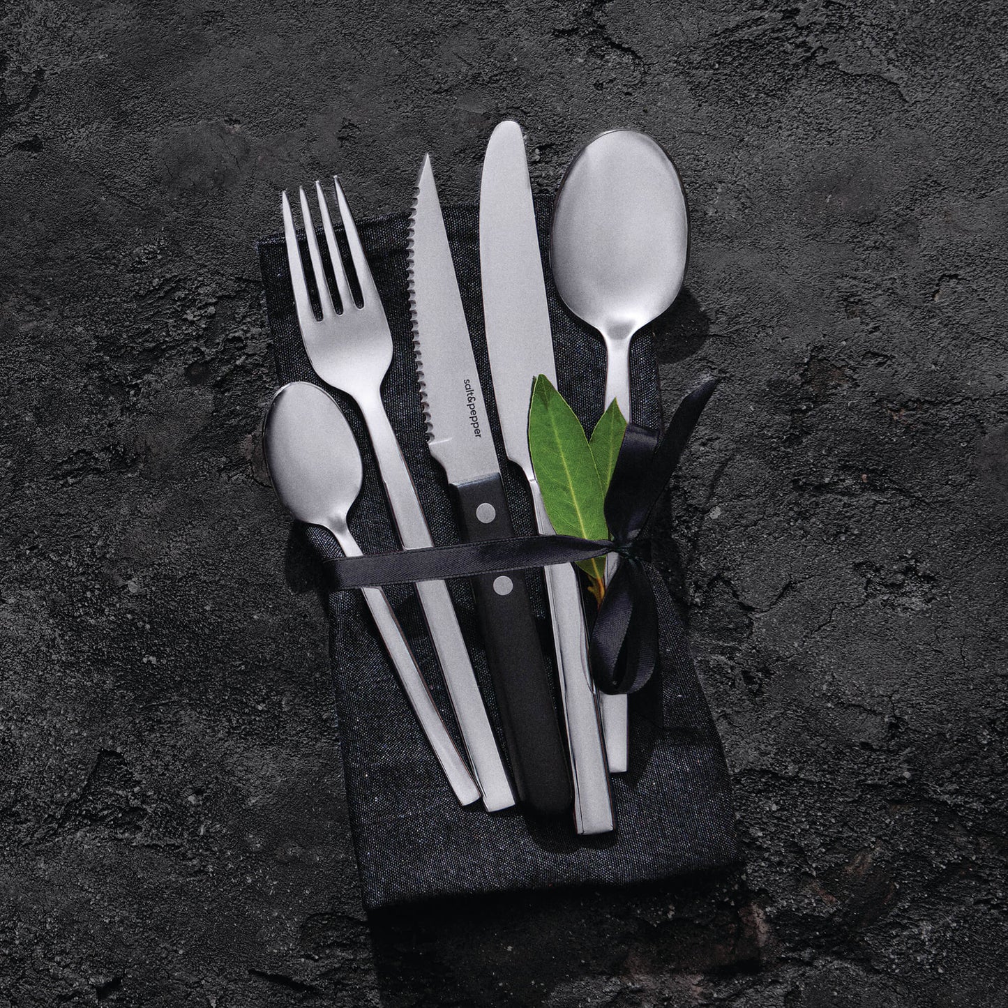 Salt & Pepper Monaco Cutlery Set with Steak Knives - 40 Piece