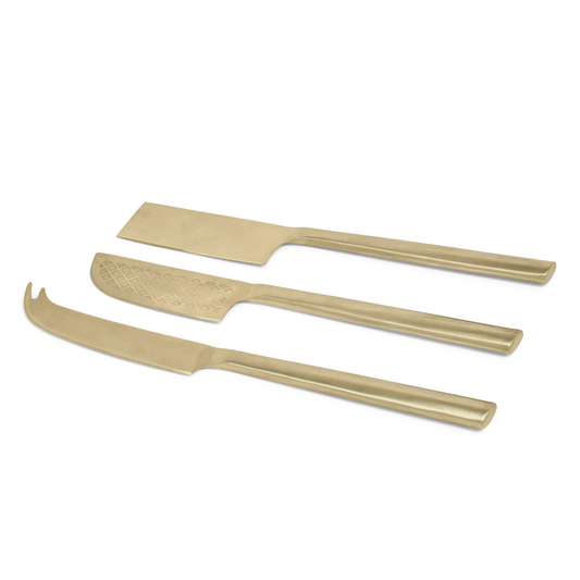 Salt & Pepper Novaro 3 Piece Cheese Knife Set Gold
