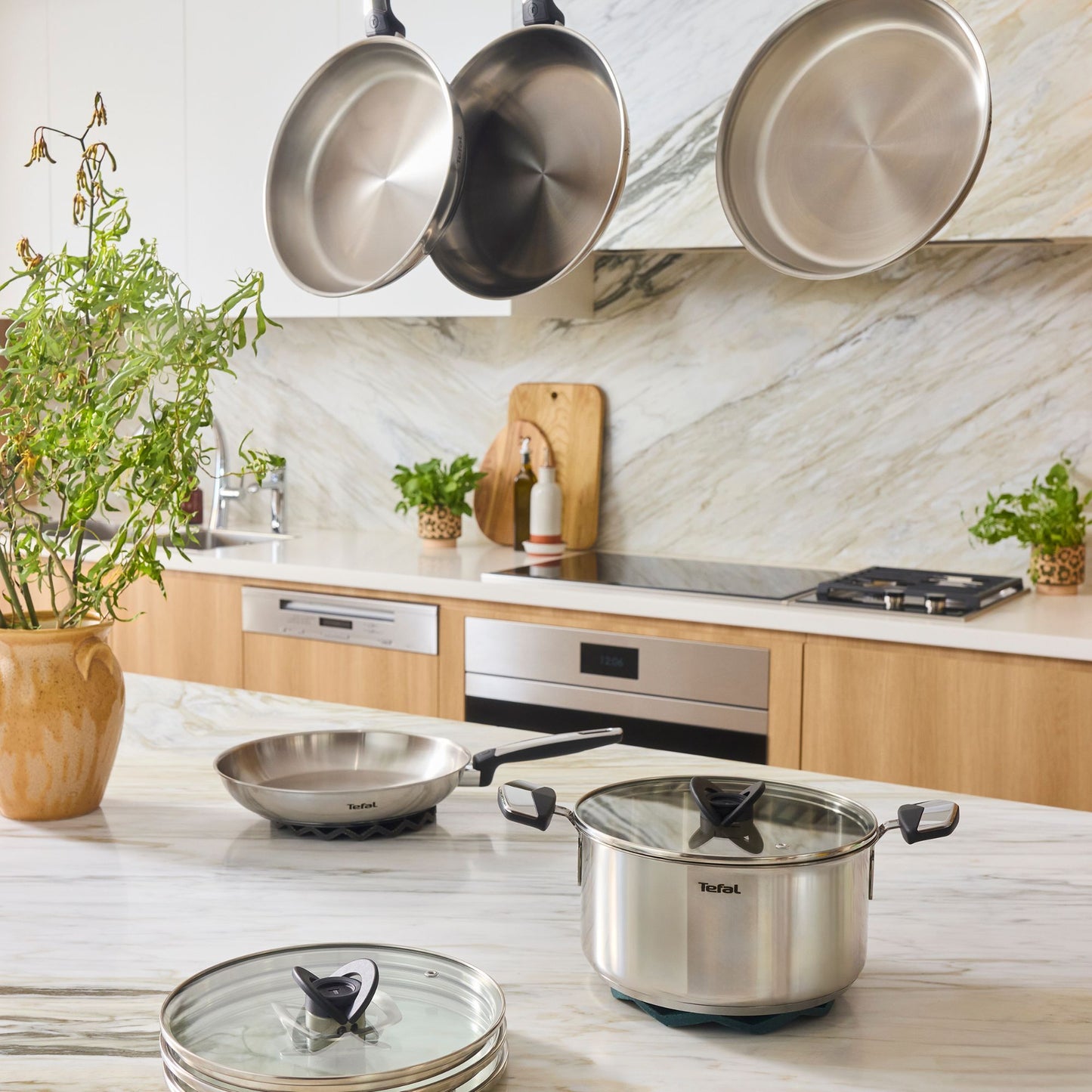 Tefal Emotion+ Induction Stainless Steel Twin Pack Frypan