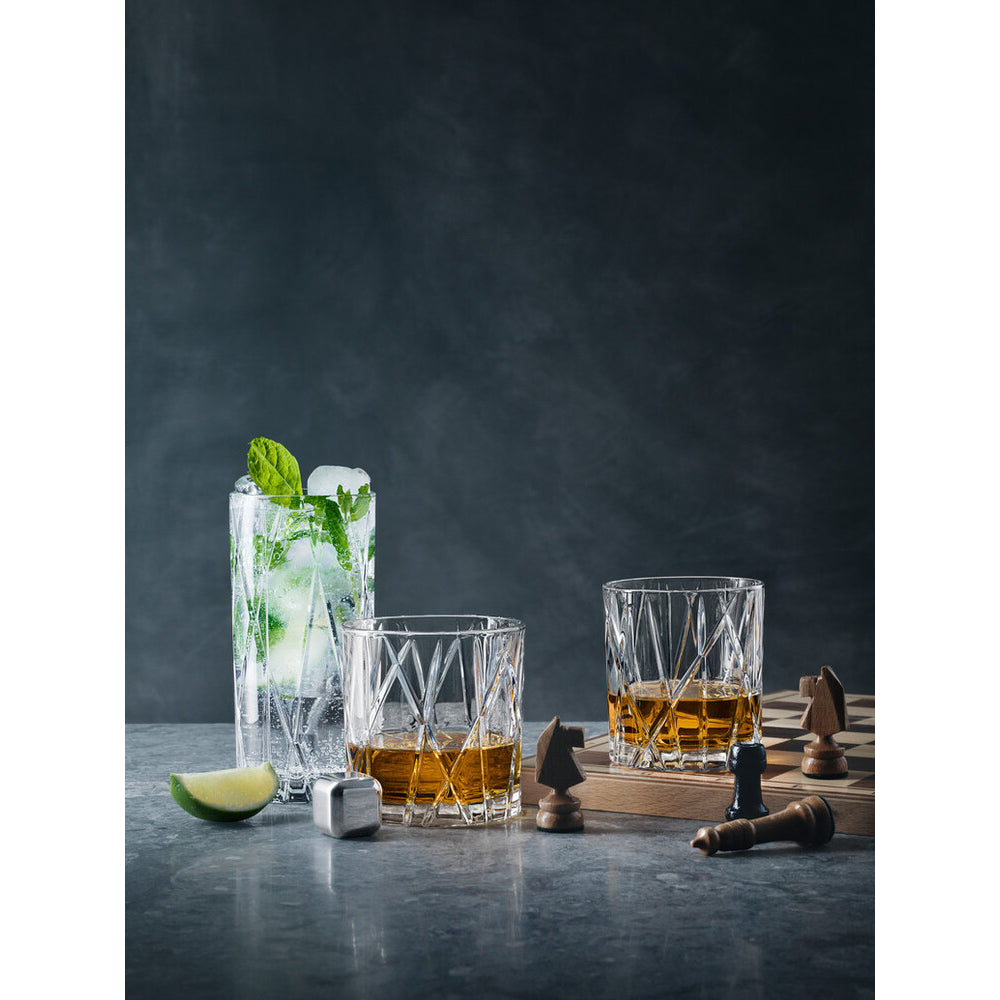 Orrefors Set Of 4 City Old Fashioned Glasses 340ml