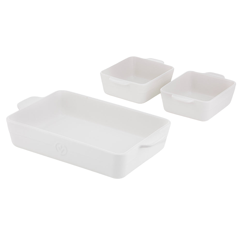 Ladelle Essentials White Set Of 3 Baking Dishes