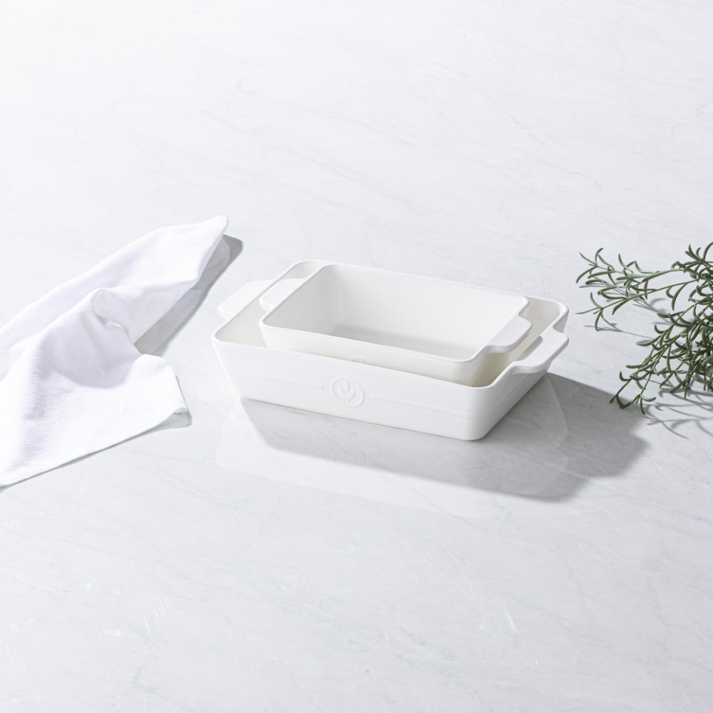 Ladelle Essentials White Set of 2 Baking Dishes