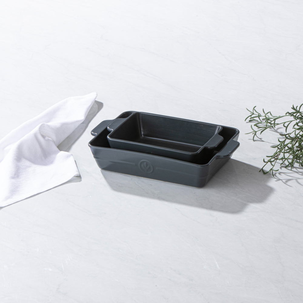 Ladelle Essentials Charcoal Set of 2 Baking Dishes