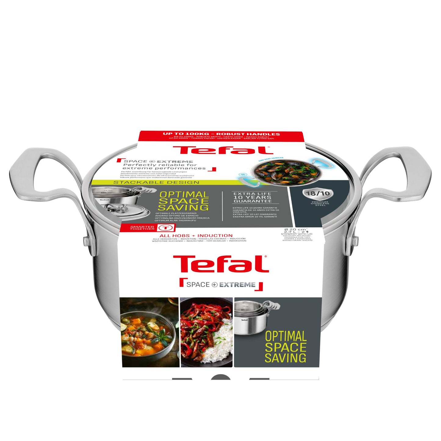 Tefal Space+ Extreme Induction Stainless Steel Stewpot 20cm & Lid