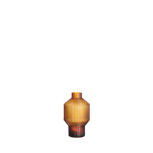 Kosta Boda Pavilion Vase Dark Amber 13.4cm