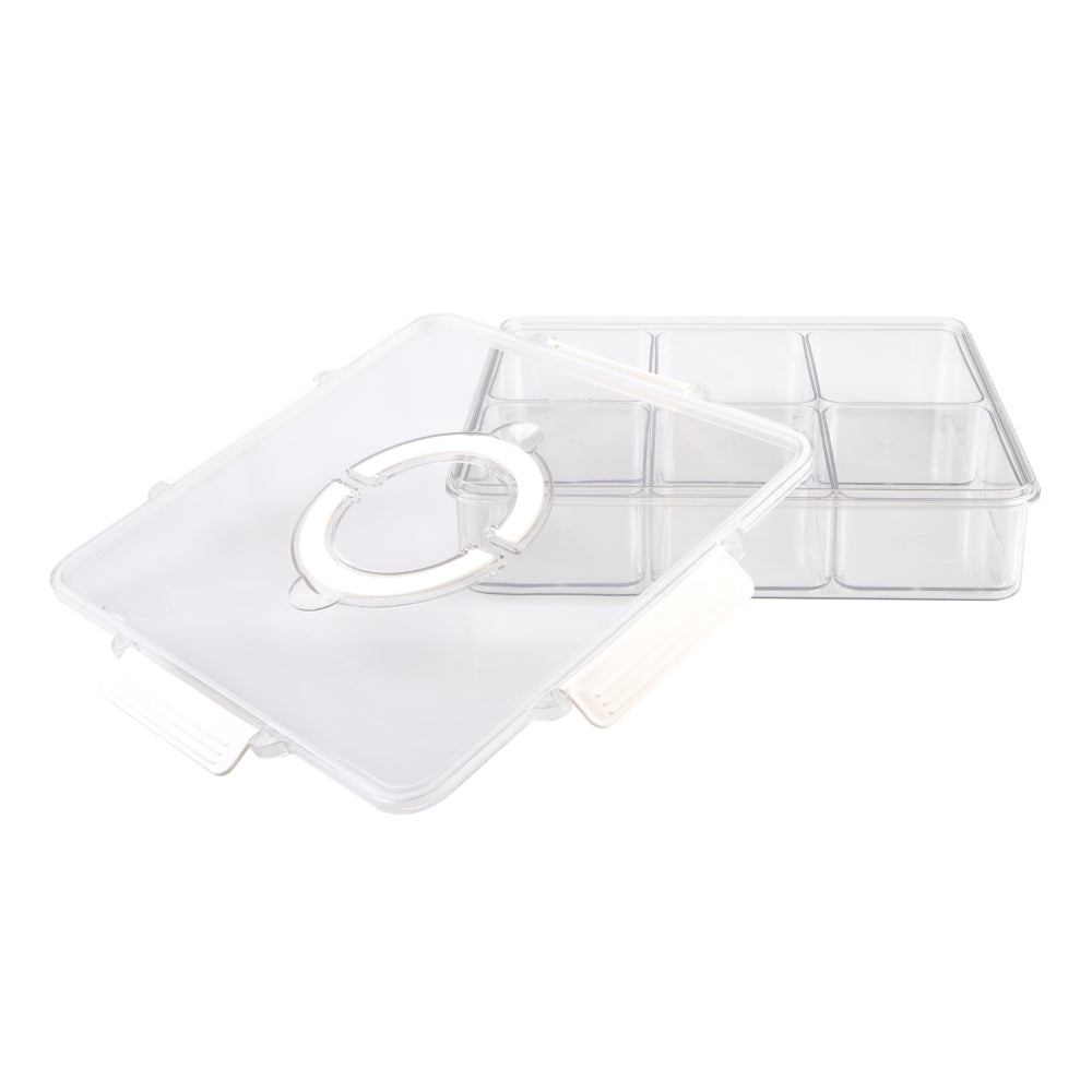 Alfresco Lane Square 6 Compartment Grazing Box With Carry Handles