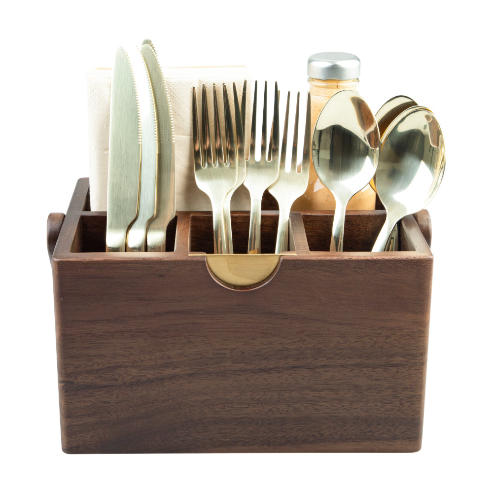 Alfresco Lane Acacia Wood Cutlery Caddy