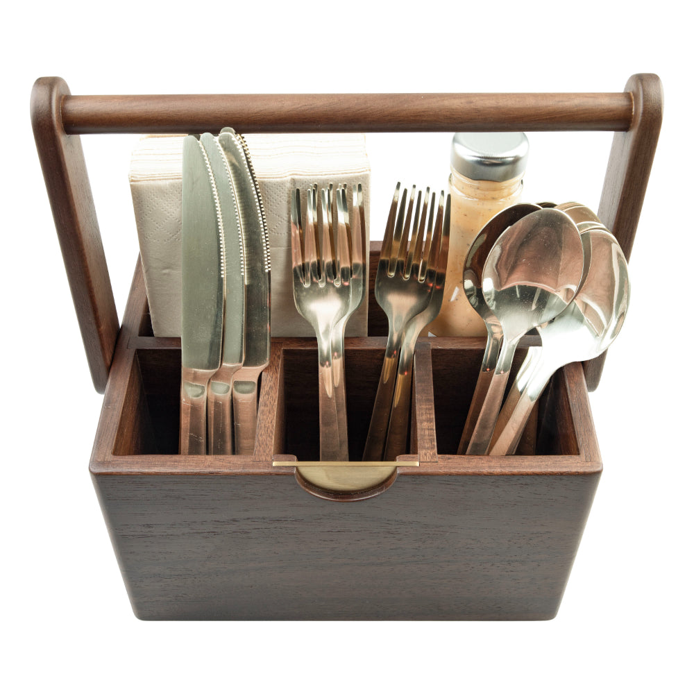 Alfresco Lane Acacia Wood Cutlery Caddy