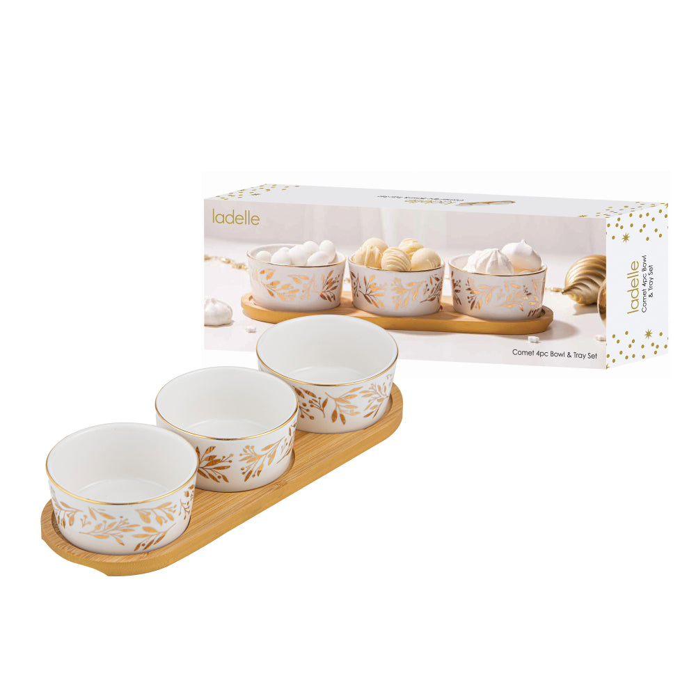 Ladelle Comet 4 Piece Bowl & Tray Set