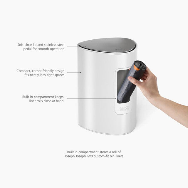Joseph Joseph EasyStore 5L Bathroom Bin Gloss White