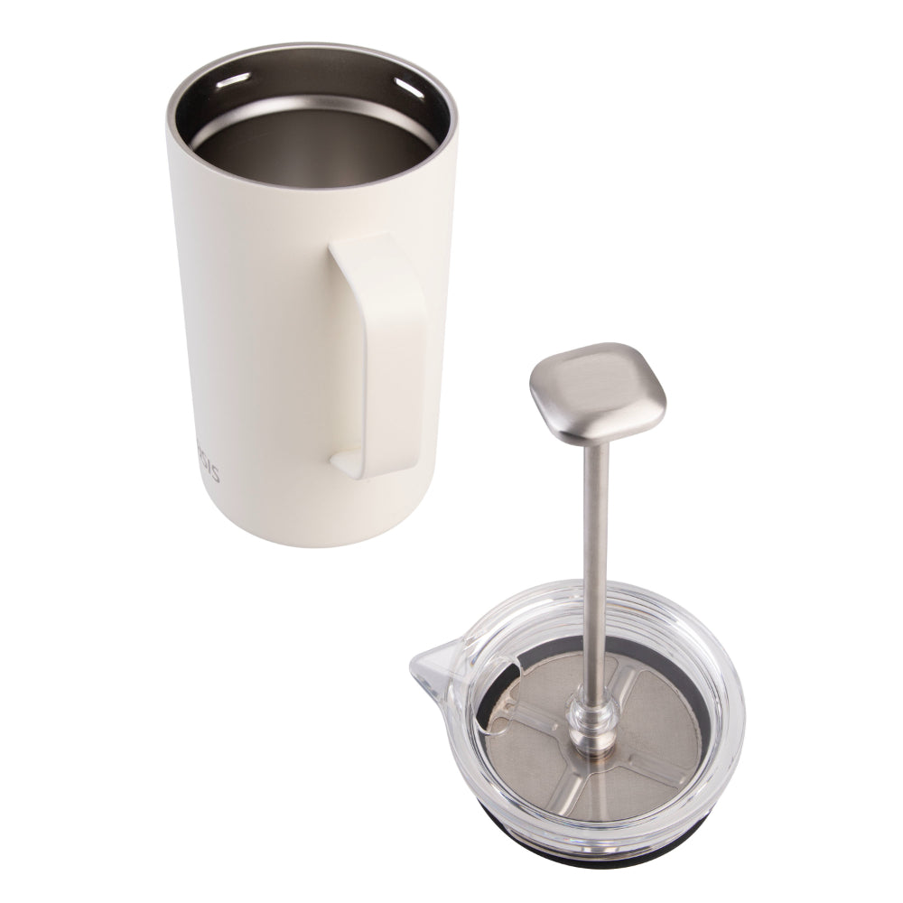 Oasis Stainless Steel Double Wall Insulated Coffee Press 8 Cup Alabaster