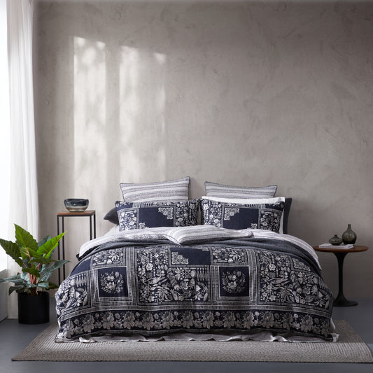 Logan & Mason Ebony Quilt Cover Set Black