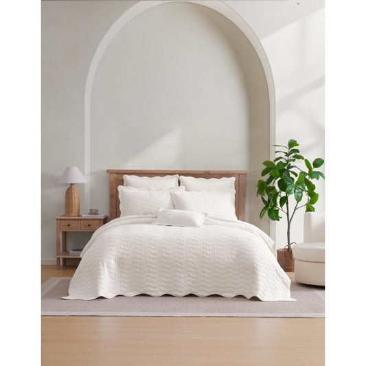 Private Collection Indiana Bedspread Ivory Queen & King Bed