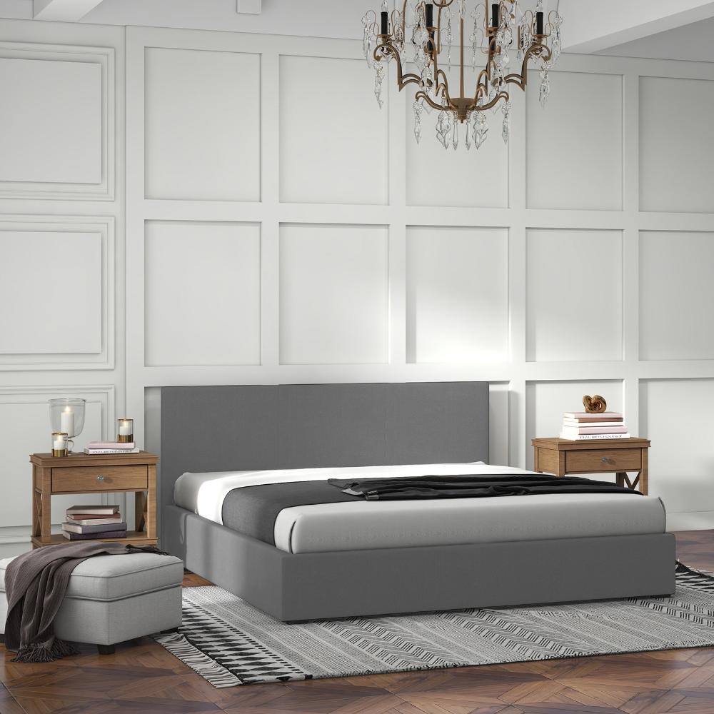 Milano Decor Sienna Luxury Bed With Headboard Grey