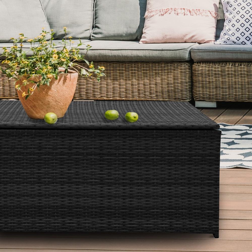 Arcadia Furniture UV Resistant Outdoor Rattan Storage Box Black