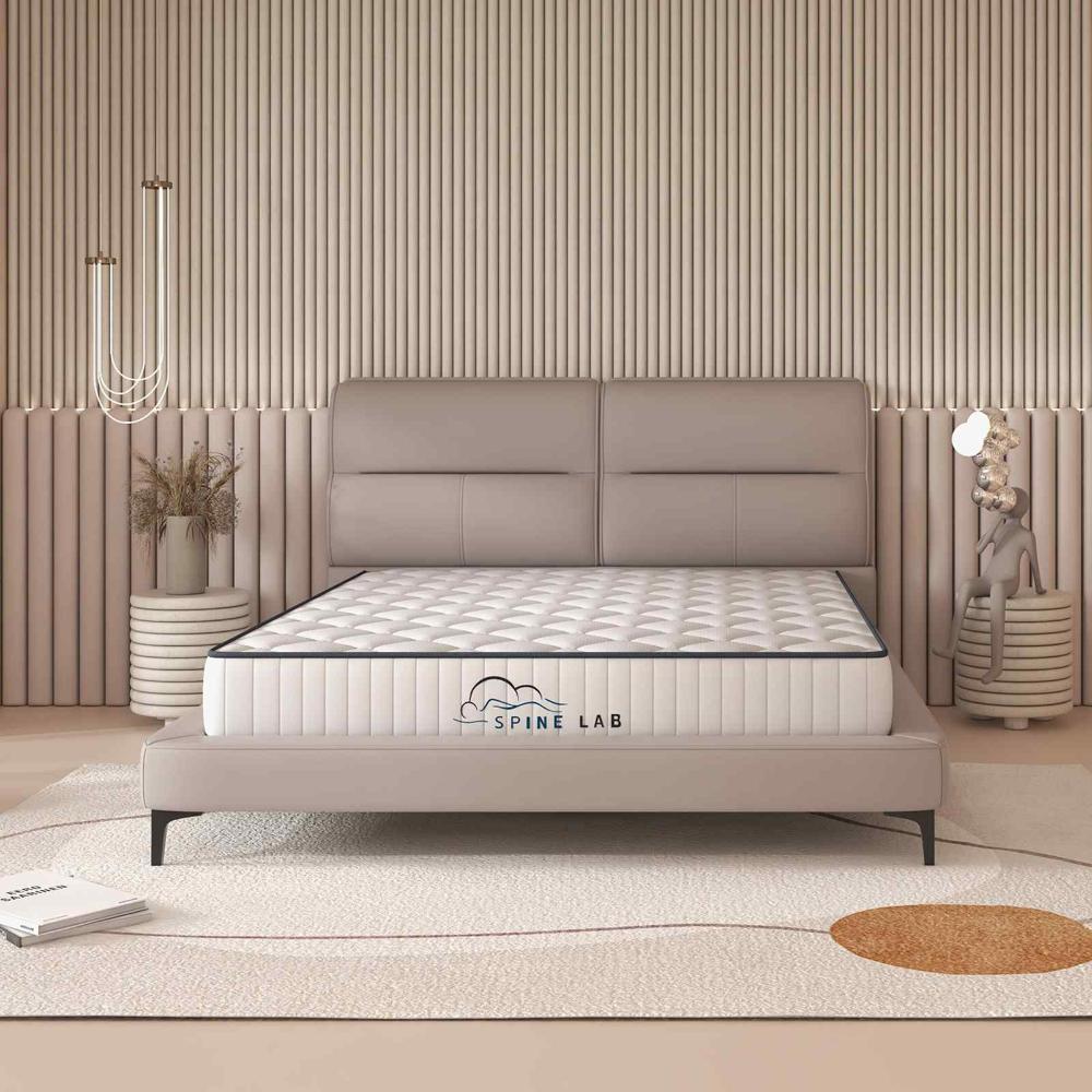 Spring Mattress on beige bedframe in bedroom - MyHouse