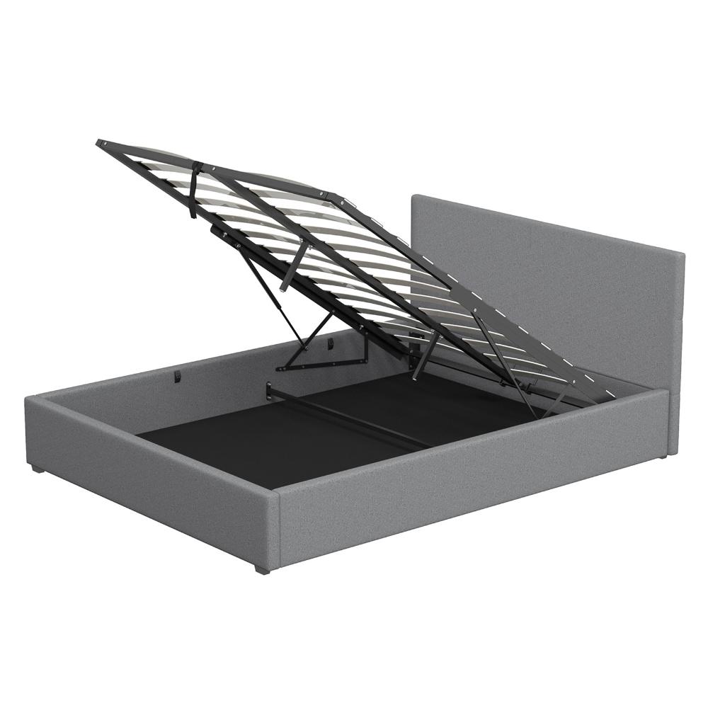 Milano Decor Luxury Gas Lift Bed With Headboard Grey - MyHouse