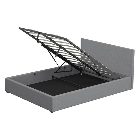 Milano Decor Luxury Gas Lift Bed With Headboard Grey - MyHouse