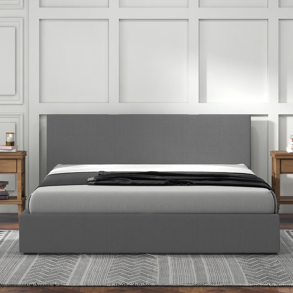 Milano Decor Luxury Gas Lift Bed With Headboard Grey