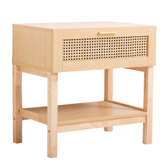 Casa Decor Santiago Oak Rattan Bedside Table - MyHouse