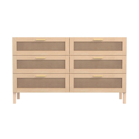 Casa Decor Santiago Rattan Chest Of Drawers Oak - MyHouse