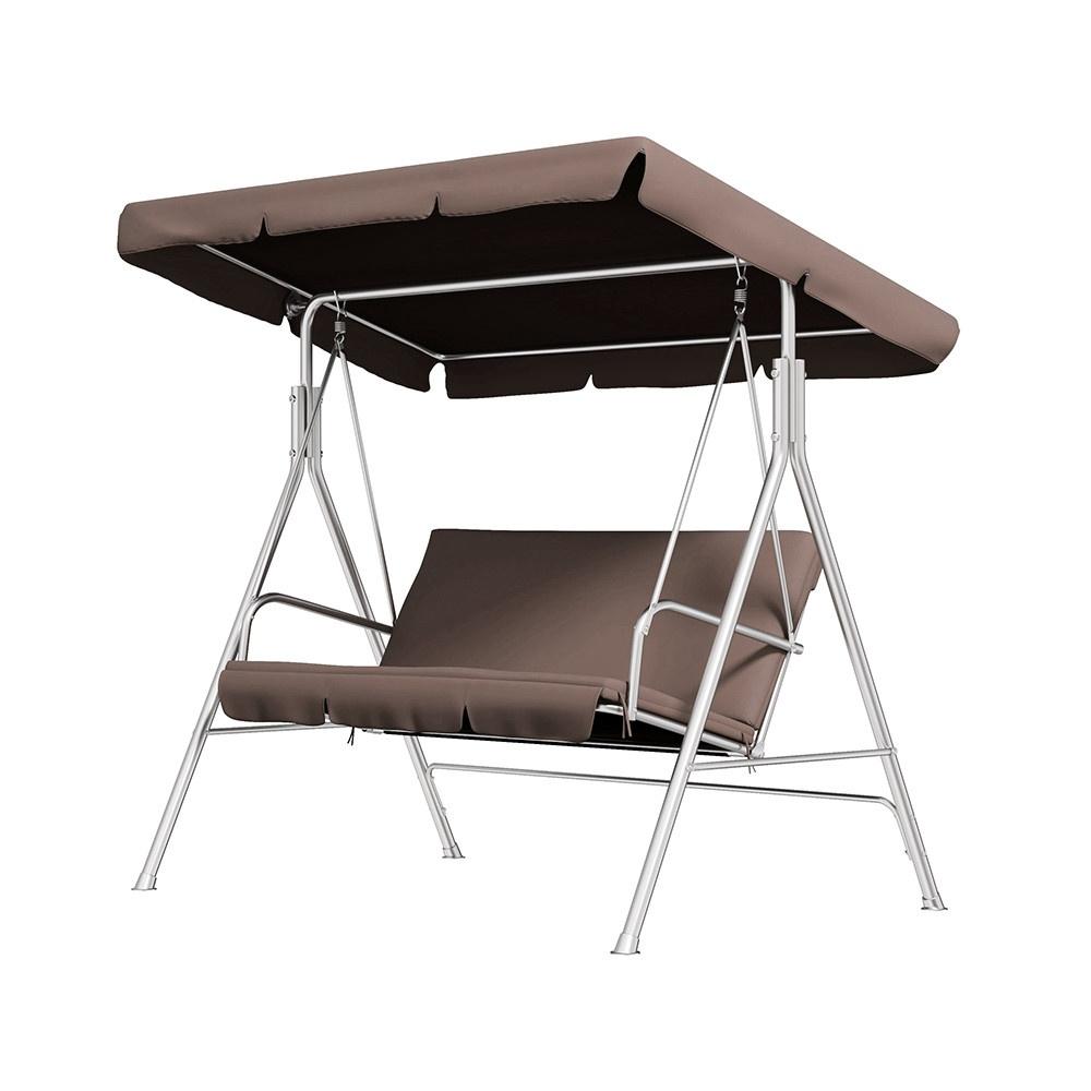 Milano Decor Outdoor 3 Seater Swing Bench Seat Coffee