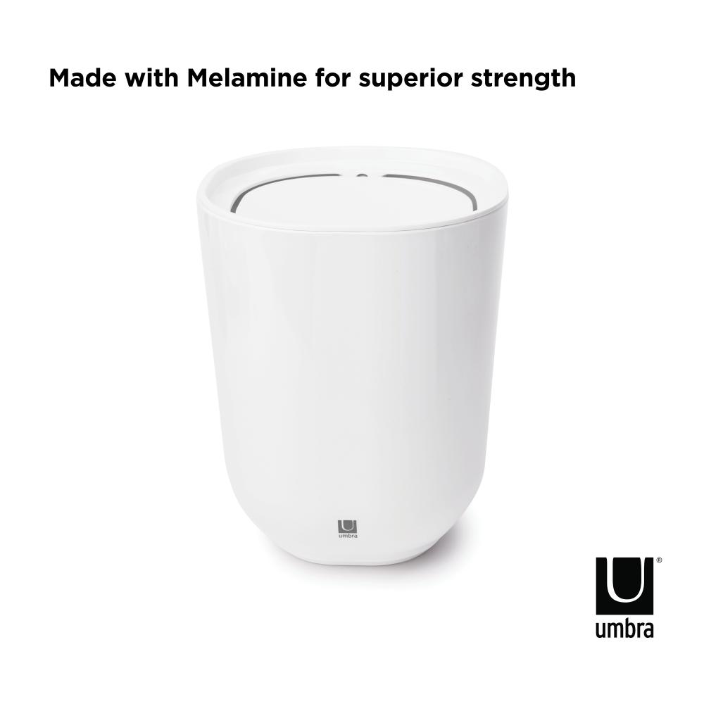 Umbra Step Waste Can With Lid White