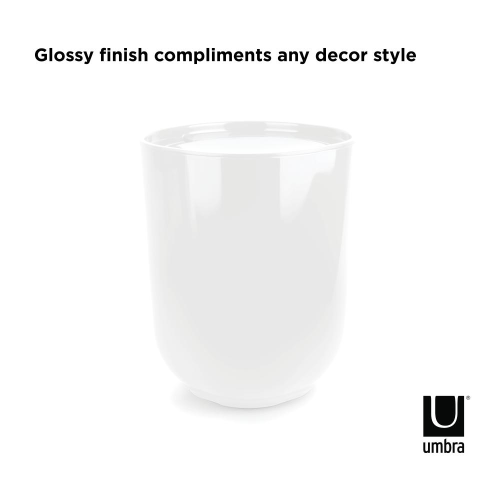 Umbra Step Waste Can With Lid White