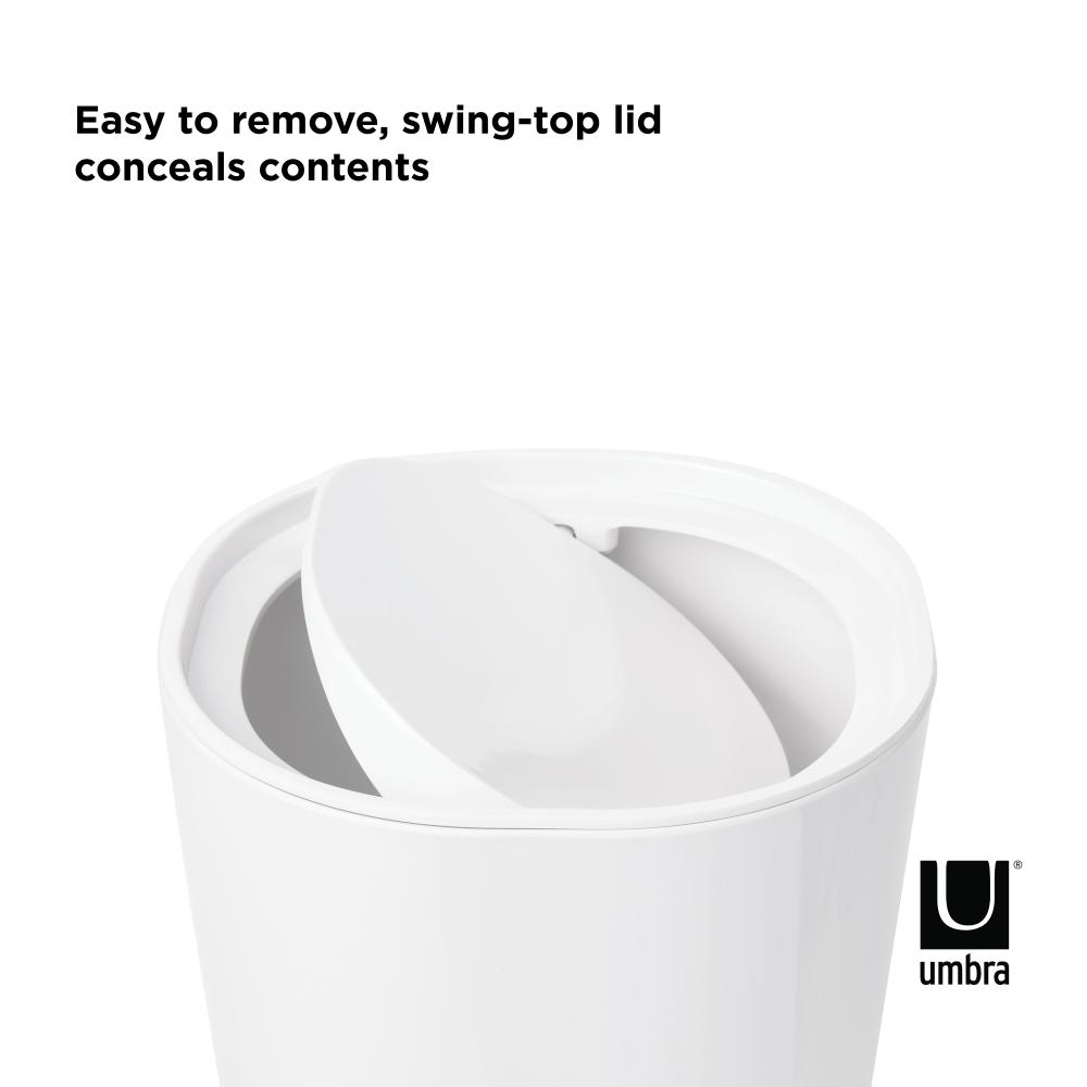 Umbra Step Waste Can With Lid White