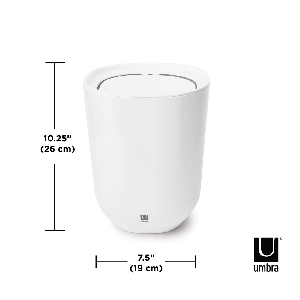 Umbra Step Waste Can With Lid White