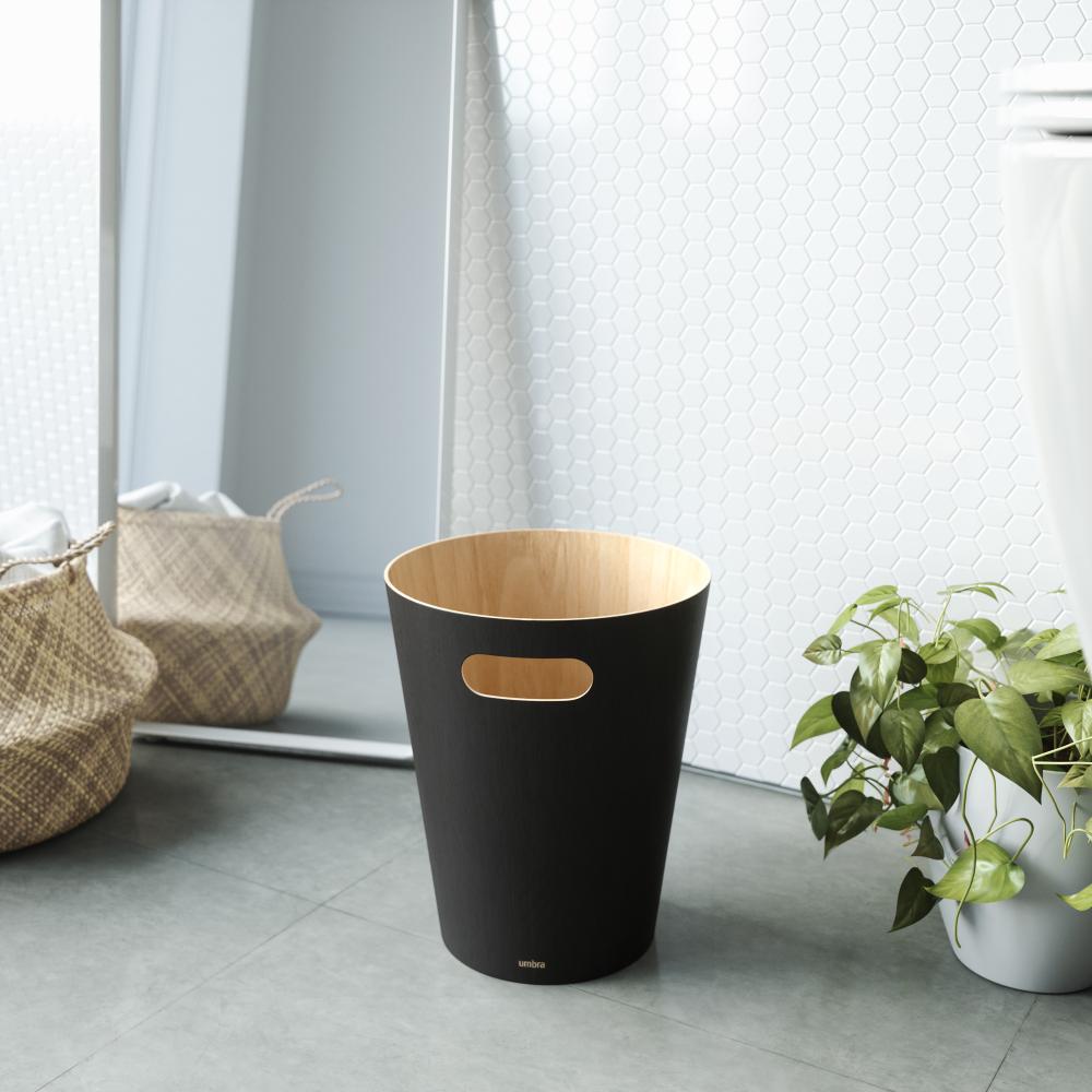 Umbra Woodrow Bin Black