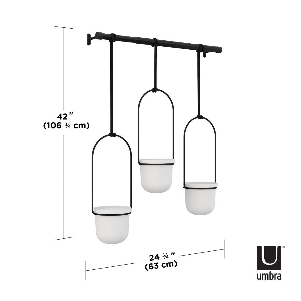 Umbra Triflora Hanging Planter White/Black