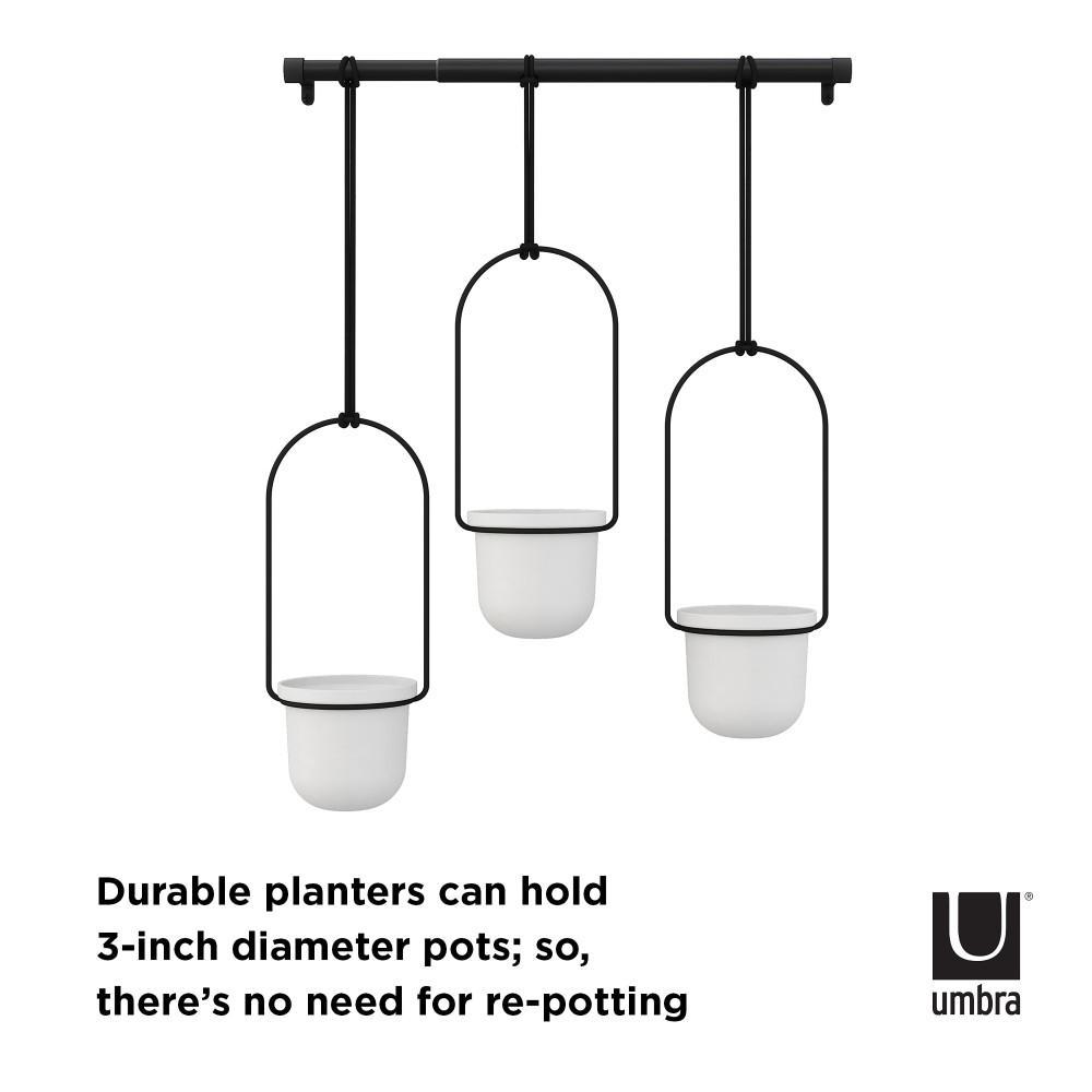 Umbra Triflora Hanging Planter White/Black