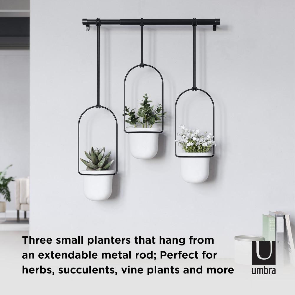 Umbra Triflora Hanging Planter White/Black