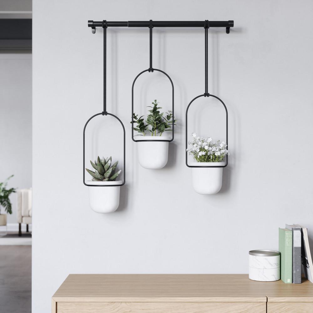 Umbra Triflora Hanging Planter White/Black