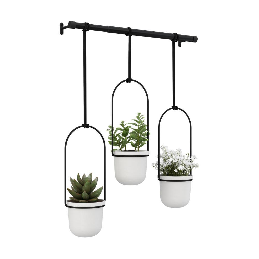 Umbra Triflora Hanging Planter White/Black