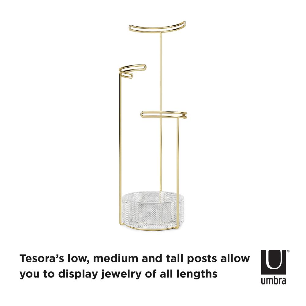 Umbra Tesora Jewellery Stand Glass/ Brass