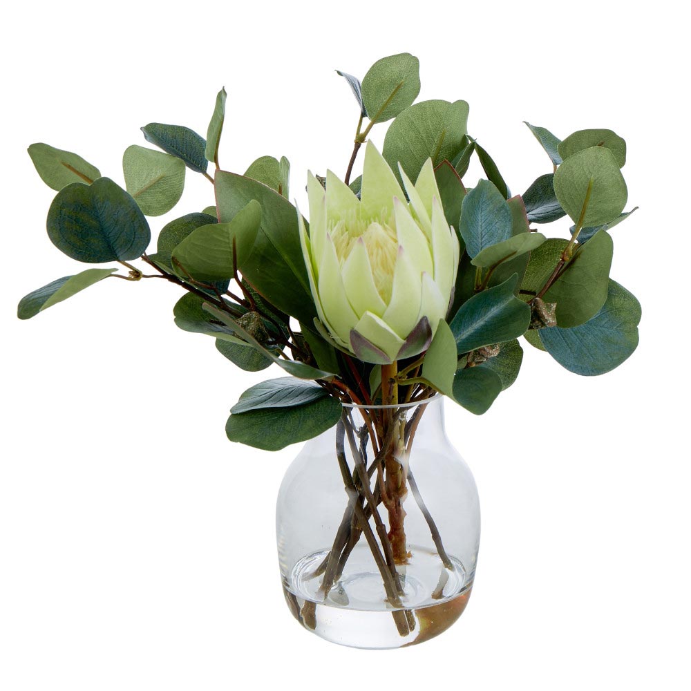 Rogue Protea Eucalyptus Mix-Adina Vase