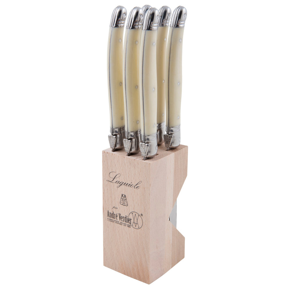 Andre Verdier Debutant Set of 6 Serrated Knives Ivory