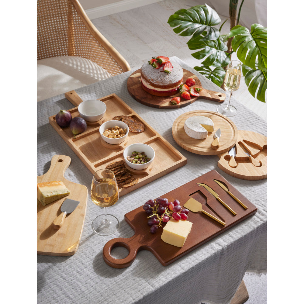 Davis & Waddell Bamboo Cheese Board With Set of 3 Knives