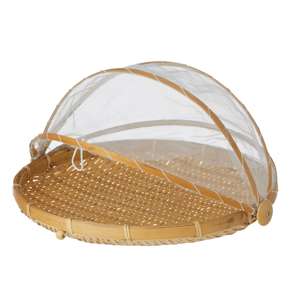 Davis & Waddell Collapsible Mesh Food Cover With Bamboo Tray