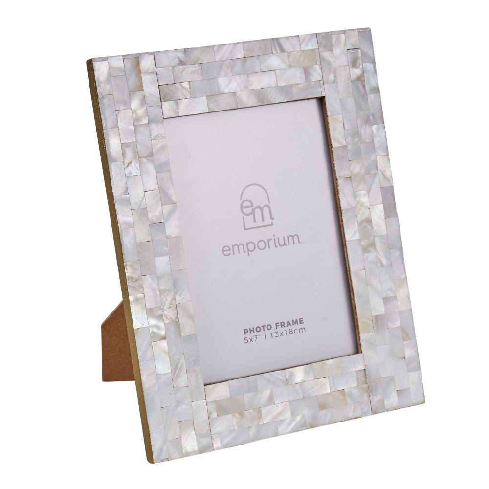 Emporium Shell Photo Frame with Gold Edge