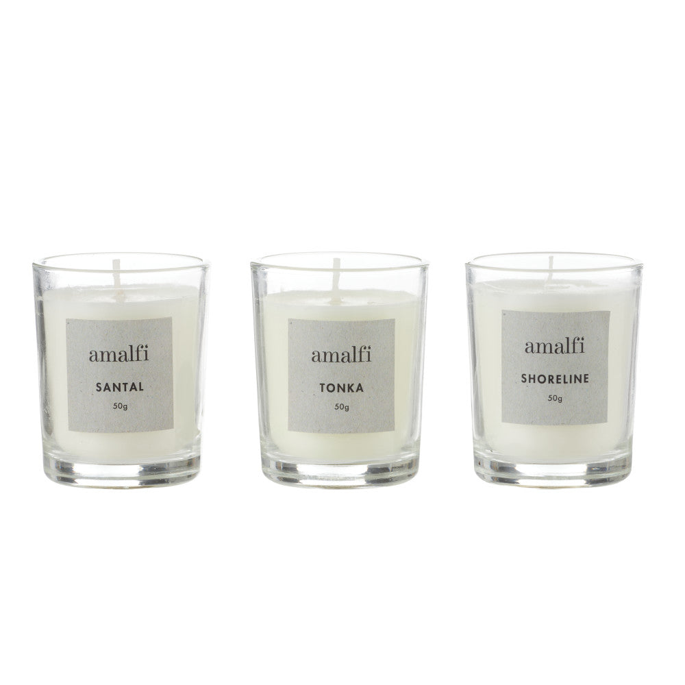 Amalfi Set of 3 Votives Santal Tonka Shoreline