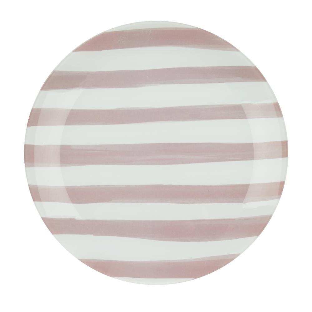 Emporium Lulu Glass Stripe Plate Purple at MyHouse